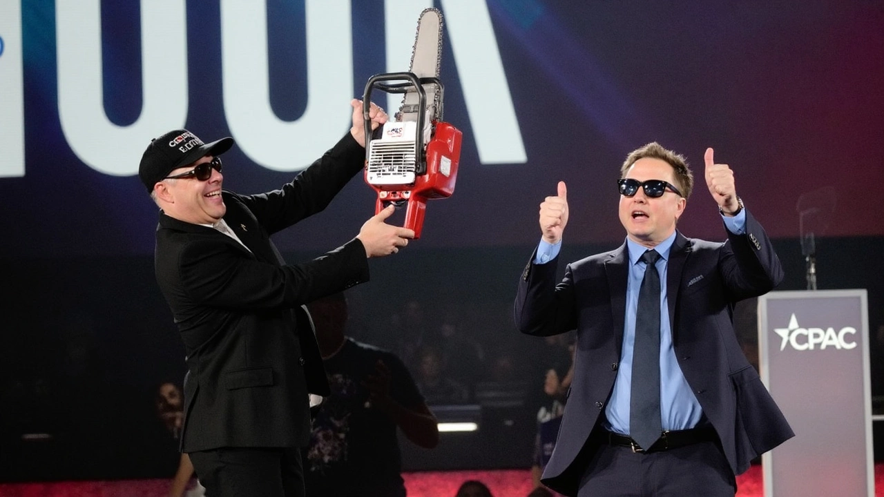 Elon Musk Wields Chainsaw Prop at CPAC to Push for Federal Spending Cuts